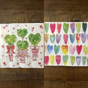 Valentines Day Love Heart Topiary Paper Napkins